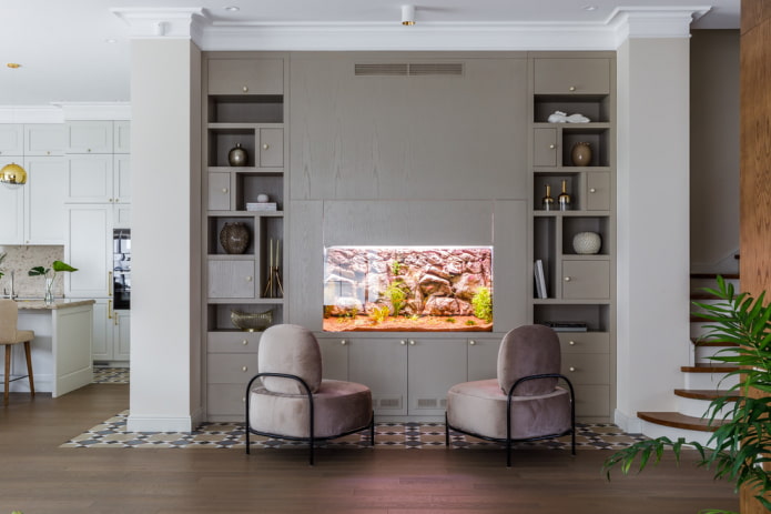 Мебель для дома со встроенным аквариумом