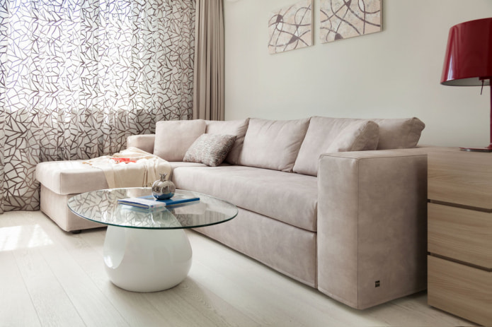 Бежевый диван в интерьере: 70+ современных фото и дизайнерских идей
