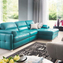 Бирюзовый диван в интерьере: виды, обивка, цветовые оттенки, формы, дизайны, сочетания-3