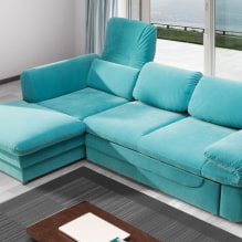Бирюзовый диван в интерьере: виды, материалы мебели, цветовые оттенки, формы, дизайны, сочетания-4