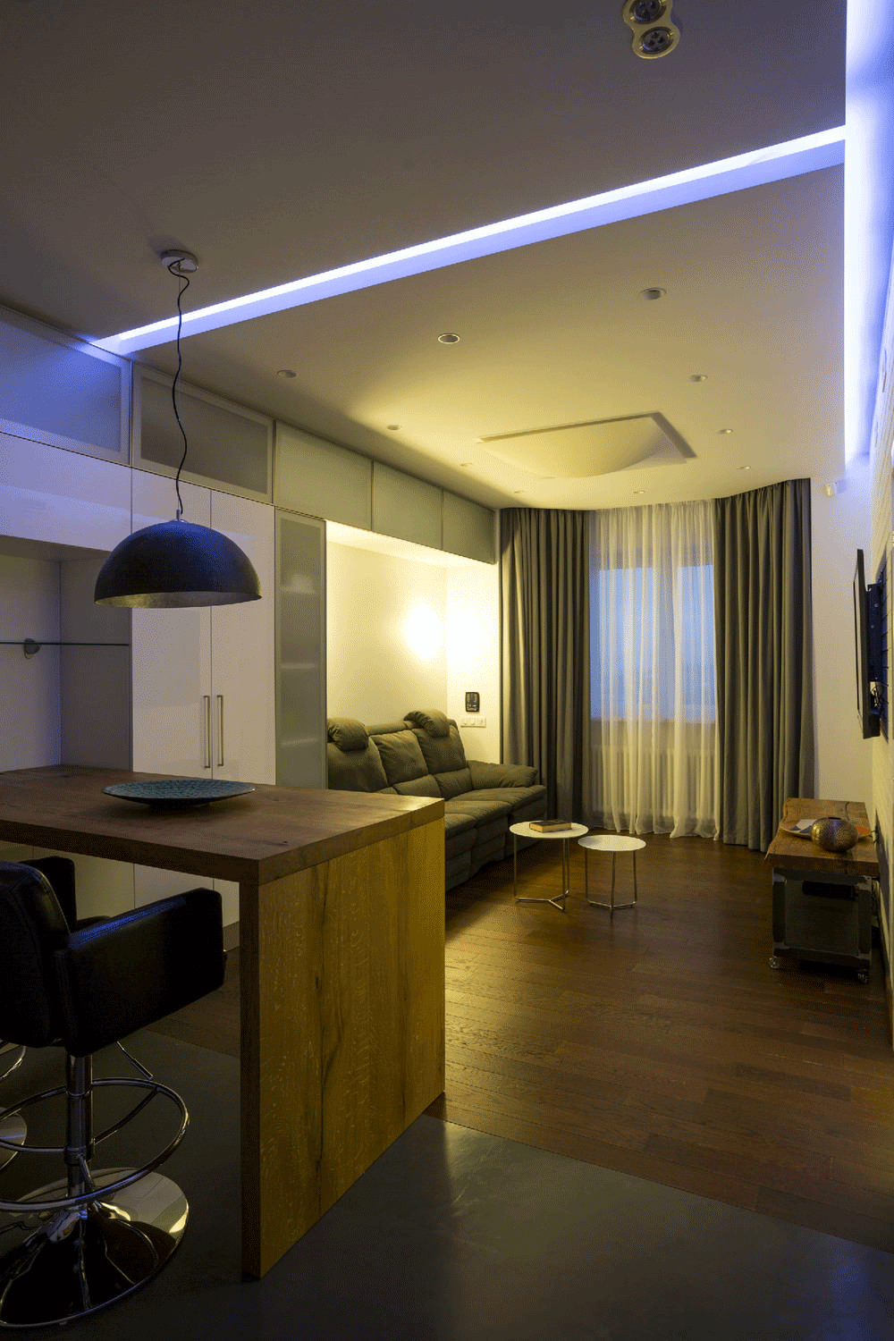 Освещение в дизайне двухкомнатной квартиры 43 кв м.
