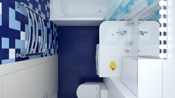 ванная комната в дизайне двухкомнатной квартиры в доме серии П-44