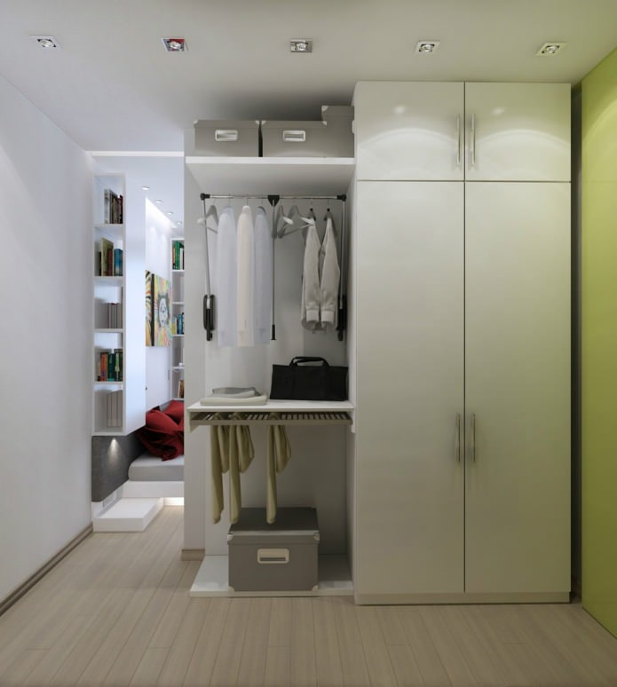 шкаф-купе в дизайне интерьера однокомнатной квартиры 47 кв м.