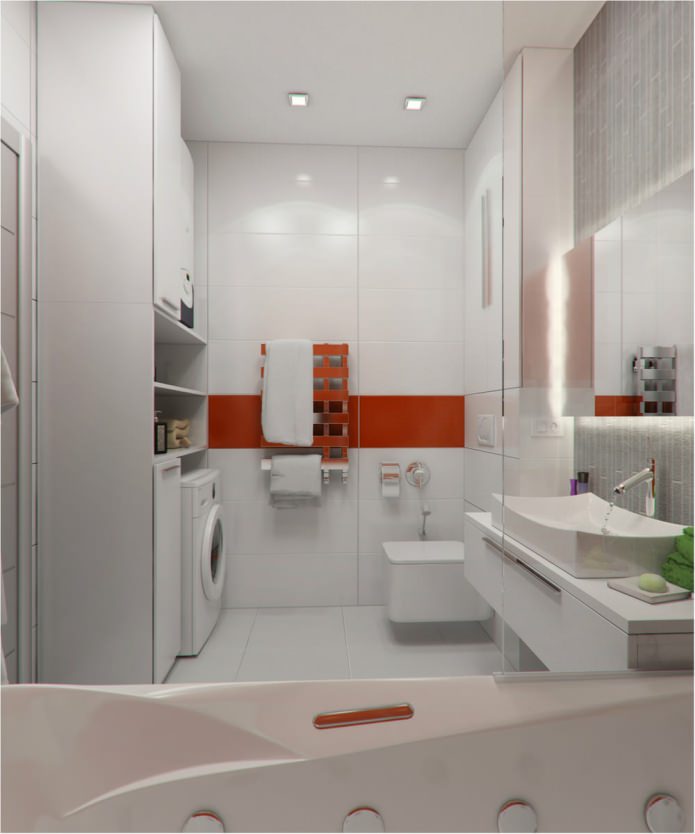ванная комната в дизайне интерьера однокомнатной квартиры 47 кв.