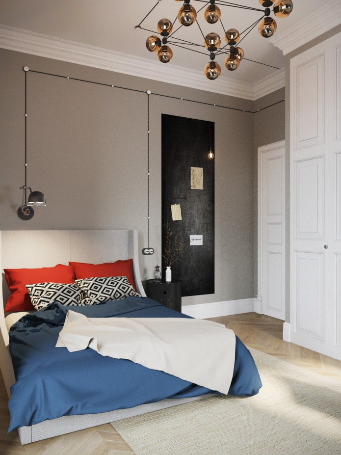 спальня в дизайн-проекте квартиры 100 кв м.