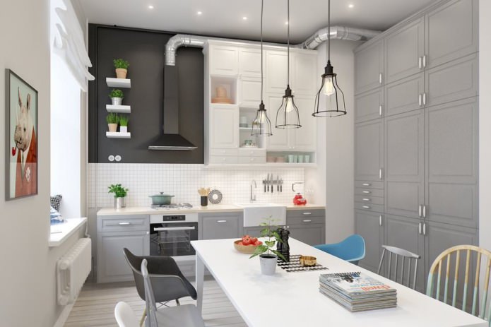 кухня в дизайн-проекте квартиры 100 кв м.