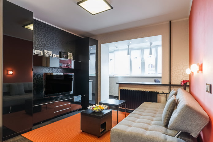 дизайн гостиной в интерьере квартиры 35 квадратов