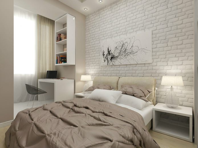 дизайн спальни в однокомнатной квартире 45 кв м.
