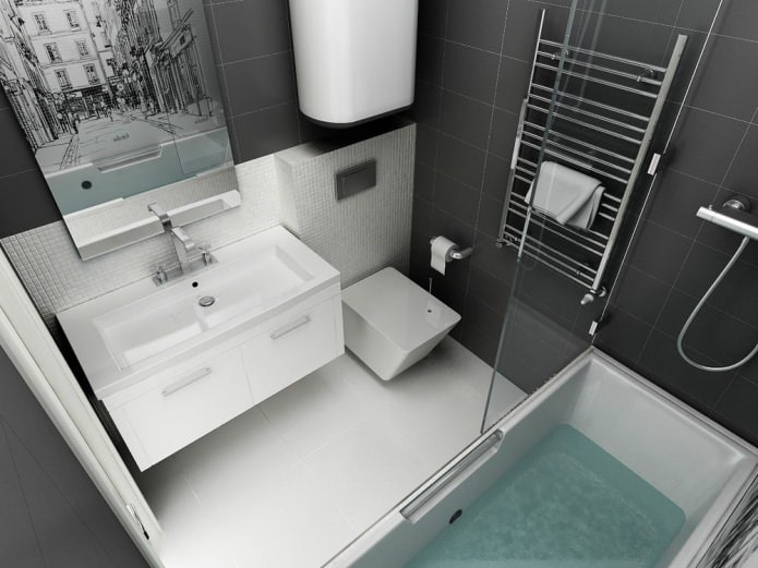 дизайн ванной комнаты в однокомнатной квартире 45 кв м.