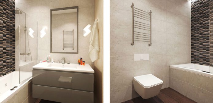 ванная комната в дизайне квартиры 58 кв.м.