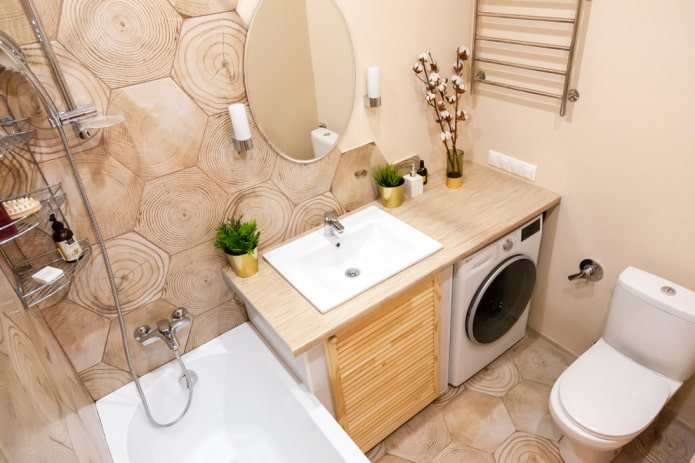 дизайн ванной комнаты в интерьере однокомнатной квартиры