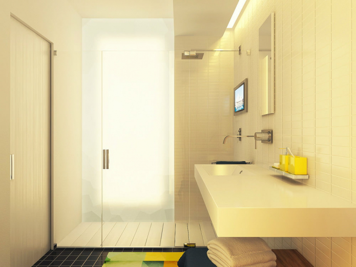 ванная комната в дизайн-проекте студии 29 кв.м.