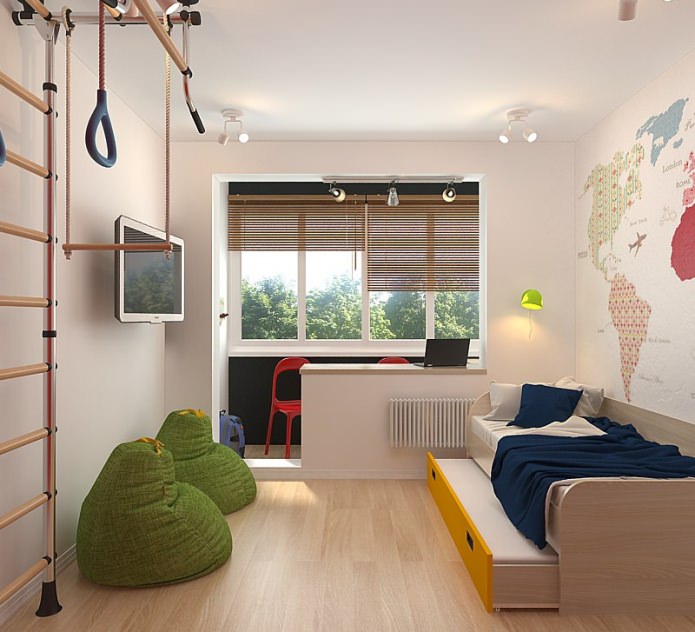 Детская комната в дизайне маленькой 3-х комнатной квартиры