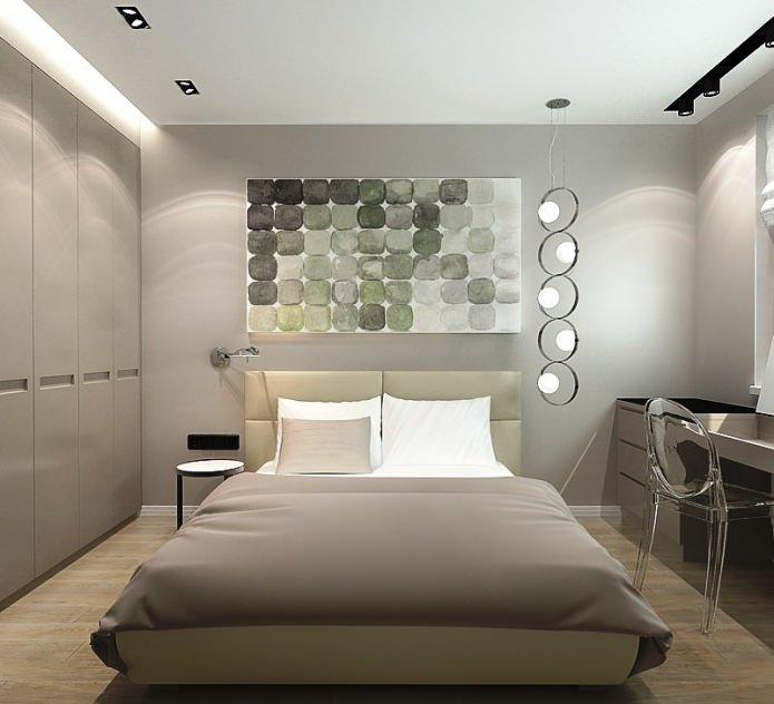спальня в дизайне трехкомнатной квартиры в панельном доме