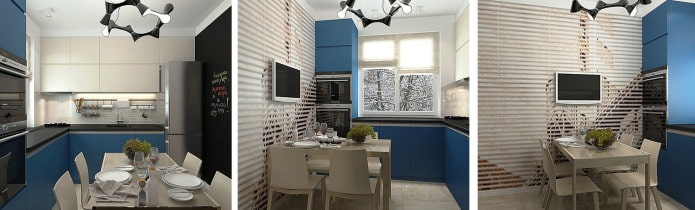 кухня в дизайне трехкомнатной квартиры в панельном доме