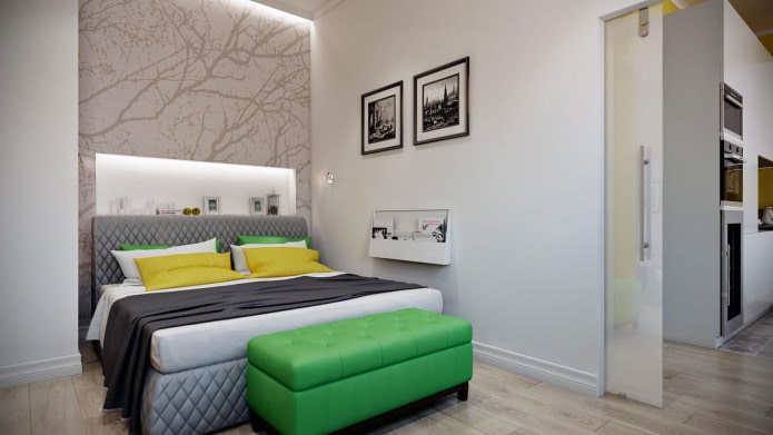 спальня в интерьере стильной современной квартиры