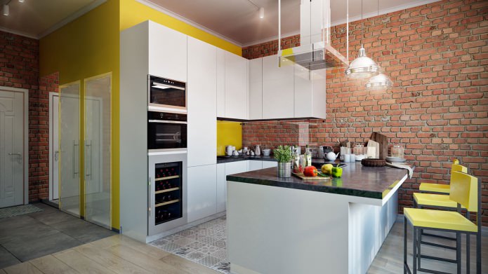 кухня в интерьере стильной современной квартиры
