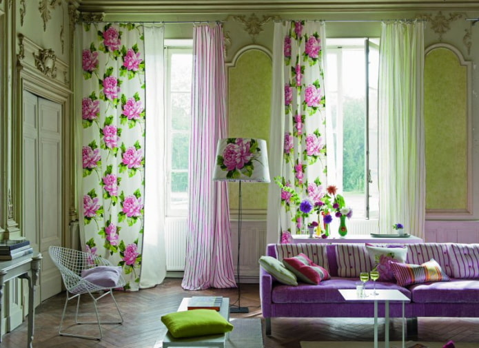 шторы с цветочным принтом