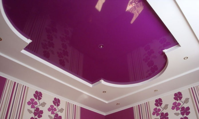 фиолетовый двухсторонний потолок