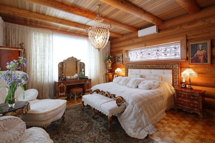 интерьер бревенчатого дома в русском стиле