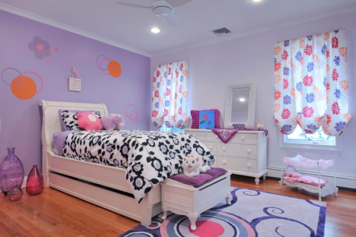 фиолетовая комната для девочки