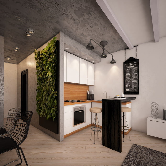Дизайн кухонной зоны в квартире 48 кв м