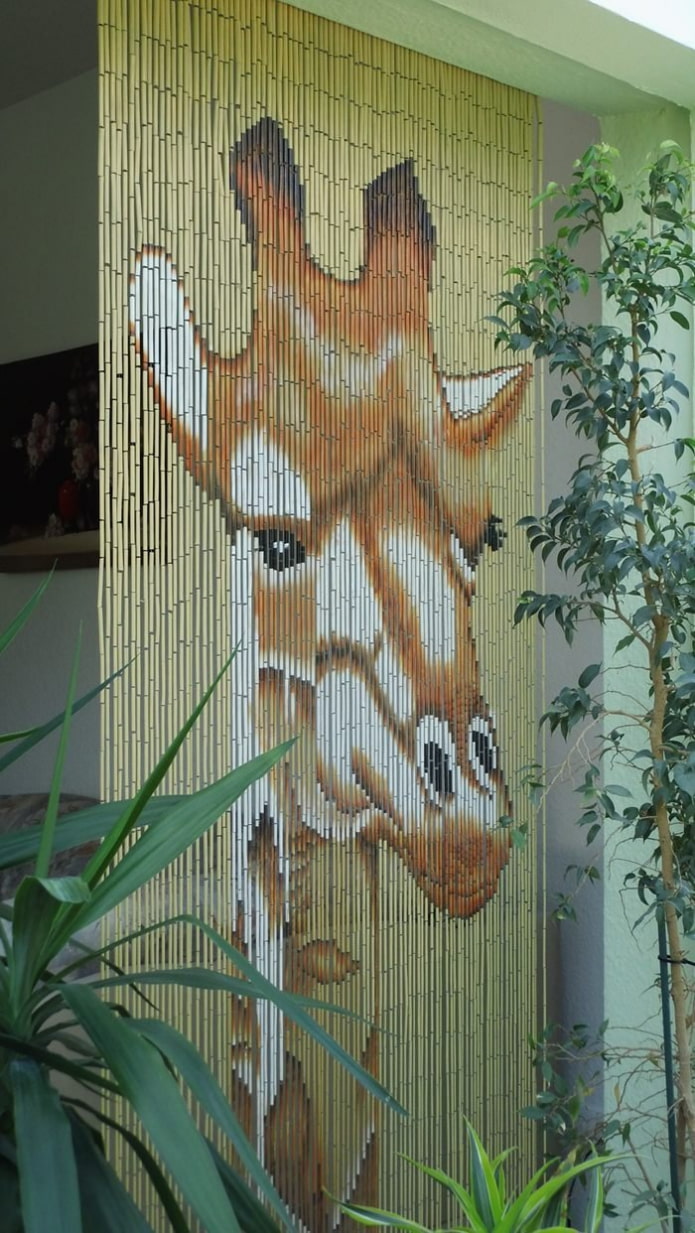 бамбуковые шторы с животными