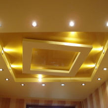 Комбинированные потолки из гипсокартона и натяжные: дизайн, цветовые сочетания, фото в интерьере-0