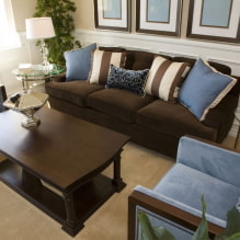 Коричневый диван в интерьере: виды, дизайн, материалы мебели, оттенки, сочетания-6