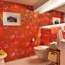 Красные обои в интерьере: виды, дизайн, сочетание с цветом штор, мебели-9