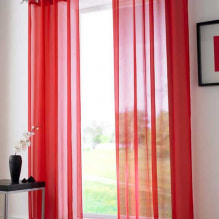 Красные шторы в интерьере: виды, ткани, дизайн, сочетание с обоями, декор, стиль-1