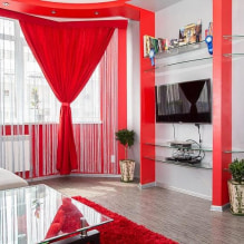 Красные шторы в интерьере: виды, ткани, дизайн, сочетание с обоями, декор, стиль-0