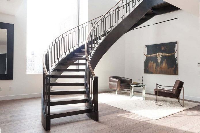 металлические лестницы в интерьере частного дома