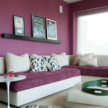 Фиолетовые обои в интерьере: виды, дизайн, подбор штор, 70 фото-1