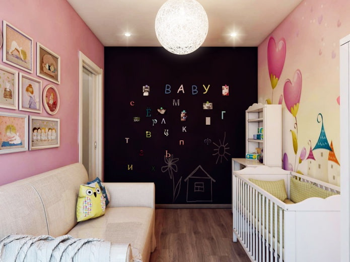 дизайн детской комнаты для новорожденного 8,4 кв м.