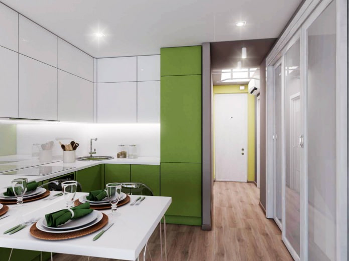 дизайн кухни-гостиной 18,62 кв м.