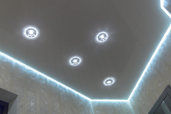 конструкция парящего потолка с подсветкой по периметру