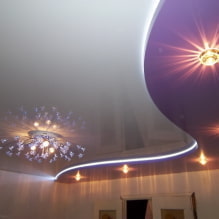 Подвесной натяжной потолок: виды по конструкции, форме, материалу, дизайну, цвету, фото в интерьере-6