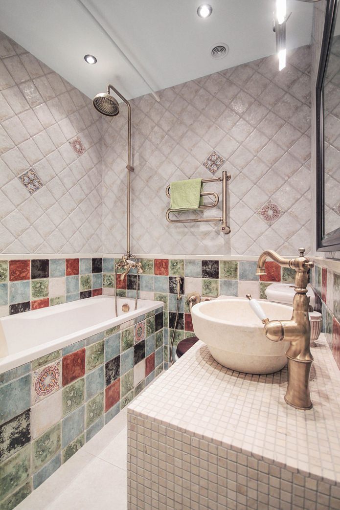 ремонт ванной комнаты в двухкомнатной хрущевке в стиле прованс