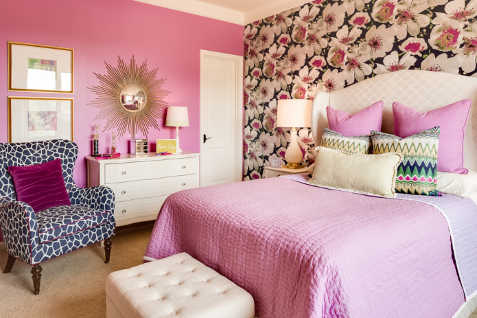 Интерьер розовой комнаты: сочетание, выбор стиля, отделки, мебели, штор и декора