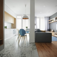 Сочетание плитки и ламината на полу: идеи дизайна прихожей и кухни-8