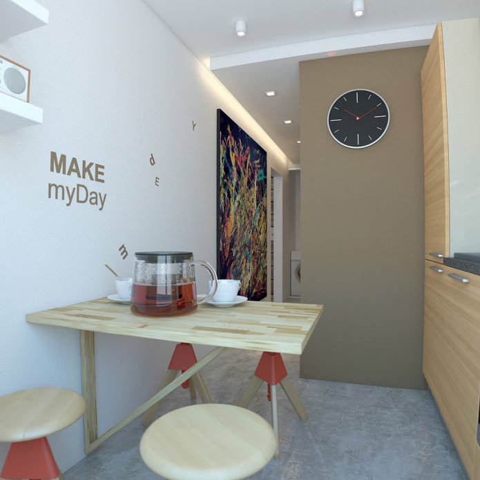 кухня в дизайне однокомнатной квартиры 33 кв м.