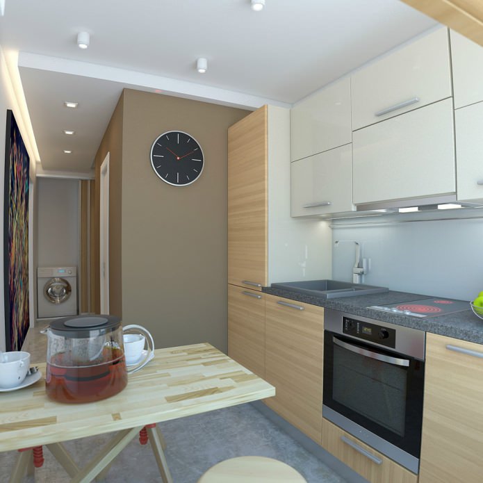кухня в дизайне однокомнатной квартиры 33 кв м.