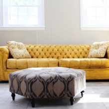 Желтый диван в интерьере: виды, формы, материалы мебели, дизайн, оттенки, сочетания-4